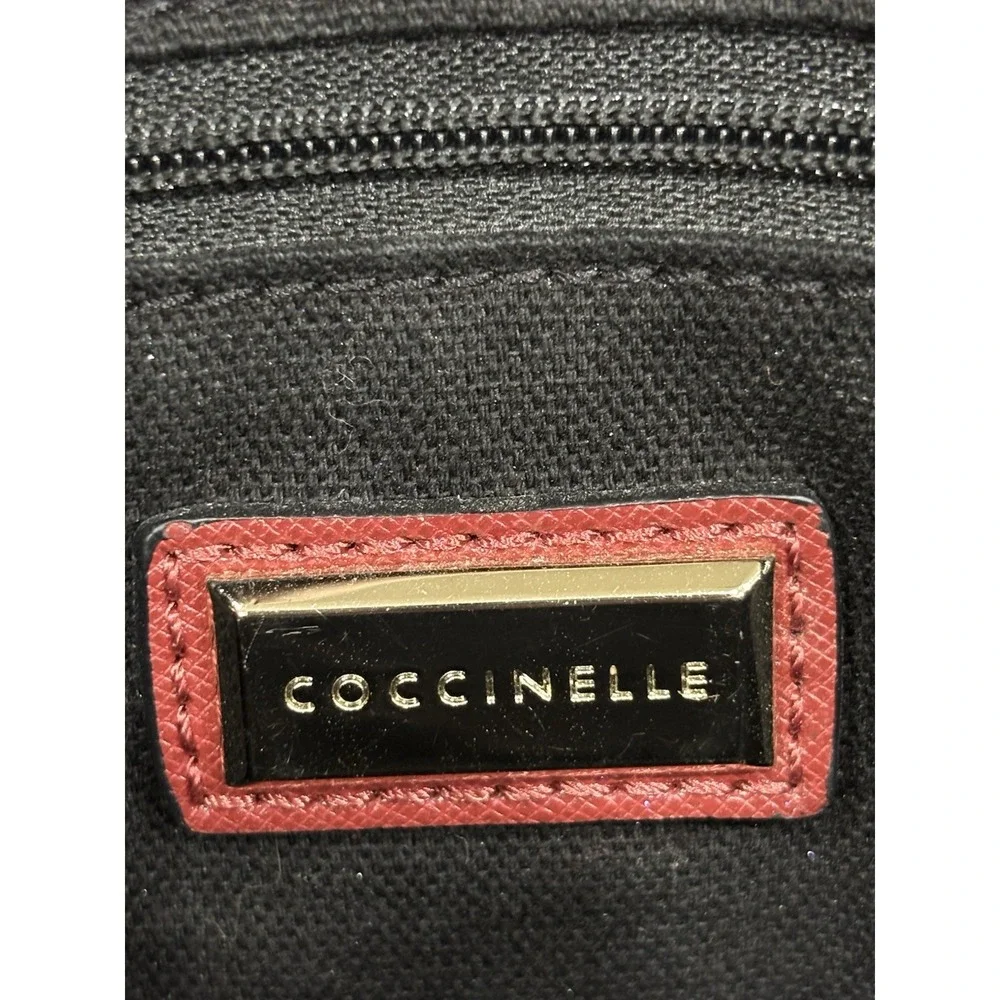 Coccinelle Red Saffiano Leather Satchel Tote Bag Gold Hardware Italy EUC